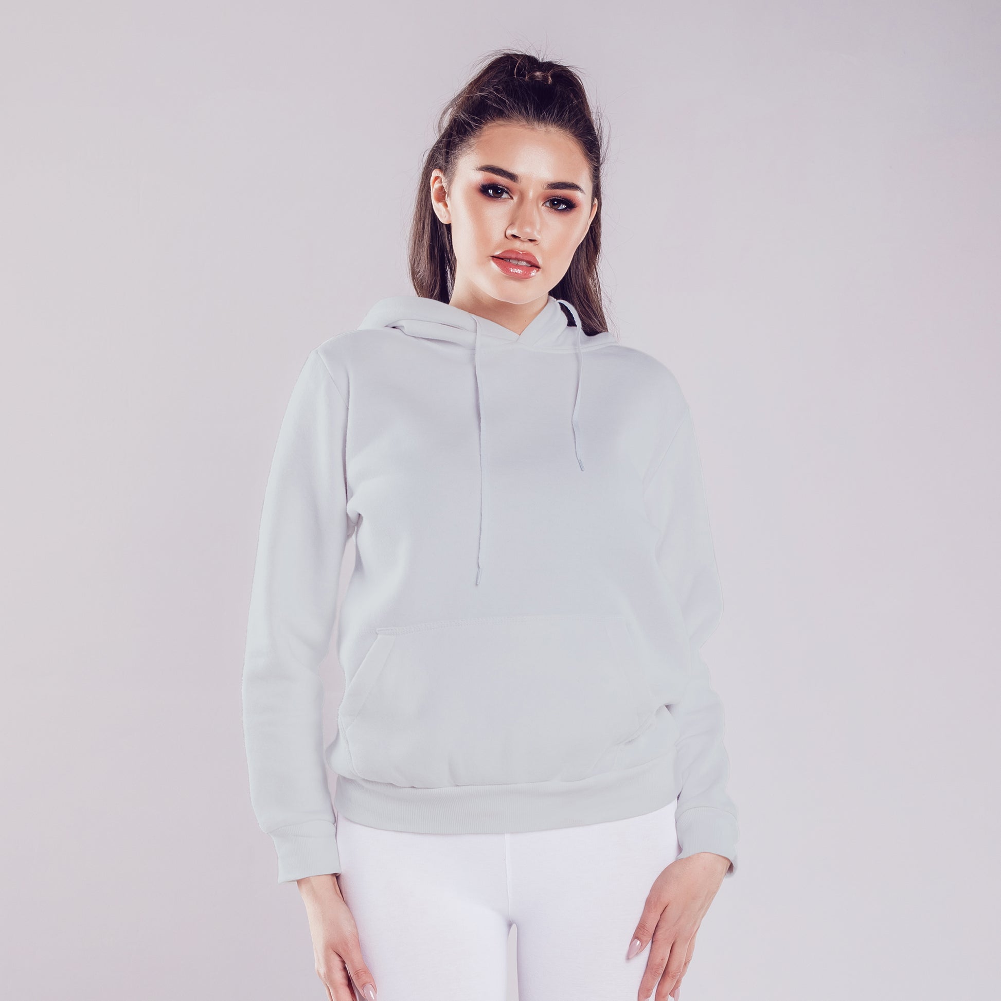 Women Pullover Hoodie Silver Grey- FlyingCart.pk