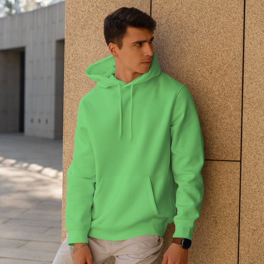 Men Pullover Hoodie Light Green- FlyingCart.pk