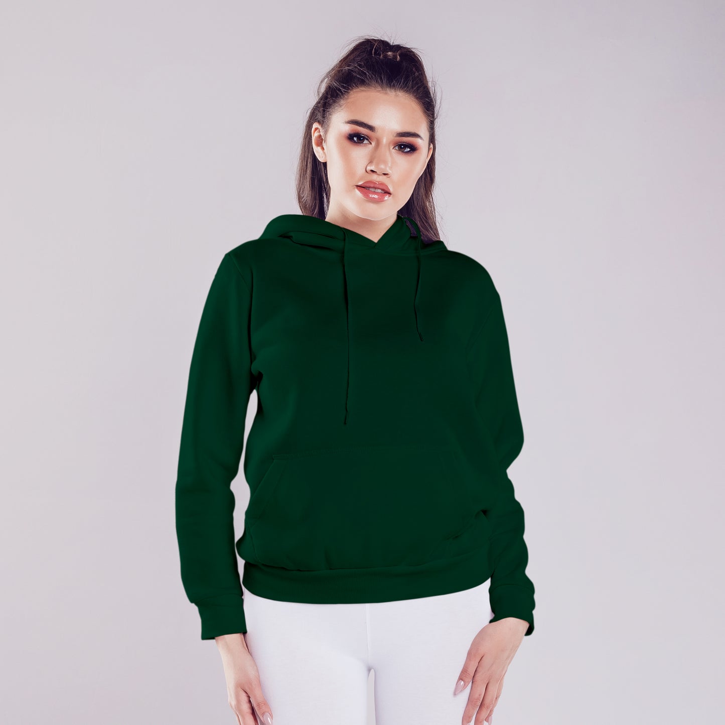 Women Pullover Hoodie Dark Green- FlyingCart.pk
