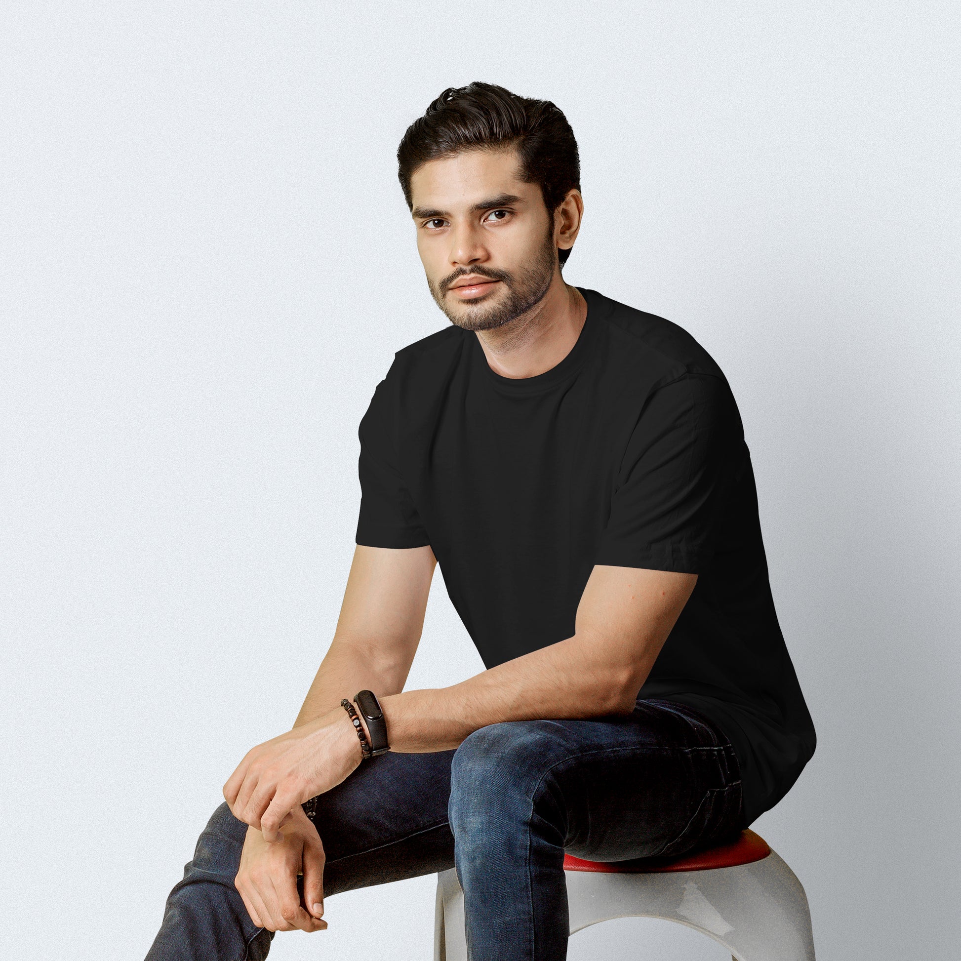 Half Sleeves Black T-shirt For Men - FlyingCart.pk