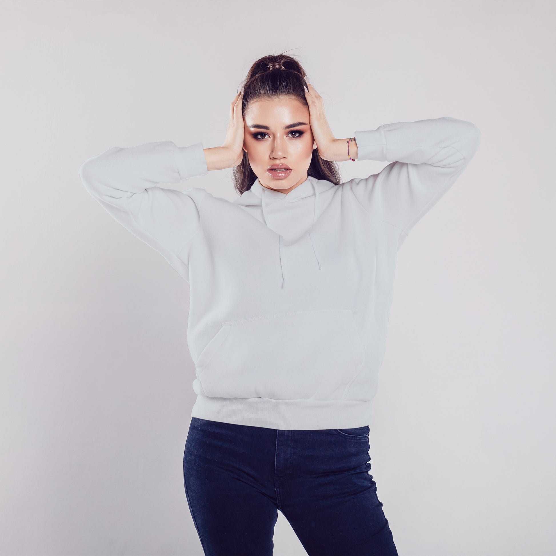 Women Pullover Hoodie Silver Grey- FlyingCart.pk