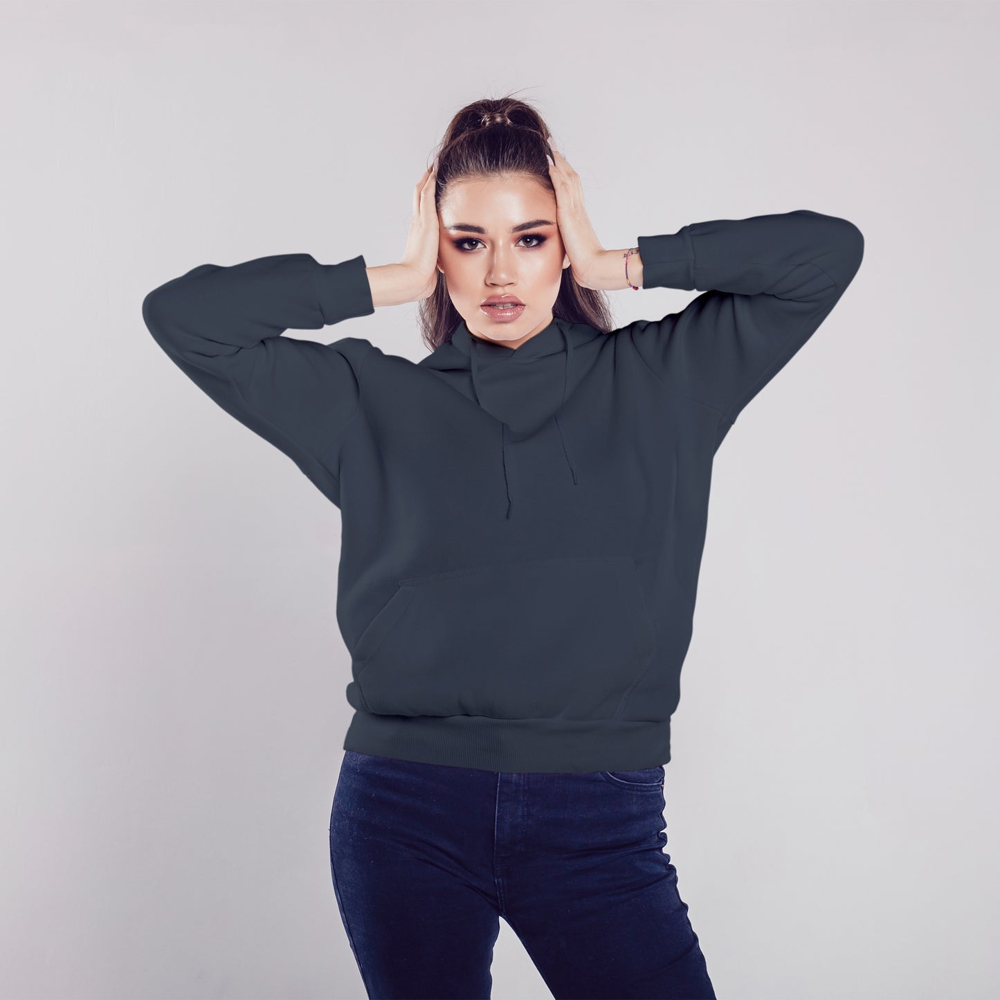 Women Pullover Hoodie Charcoal Grey- FlyingCart.pk