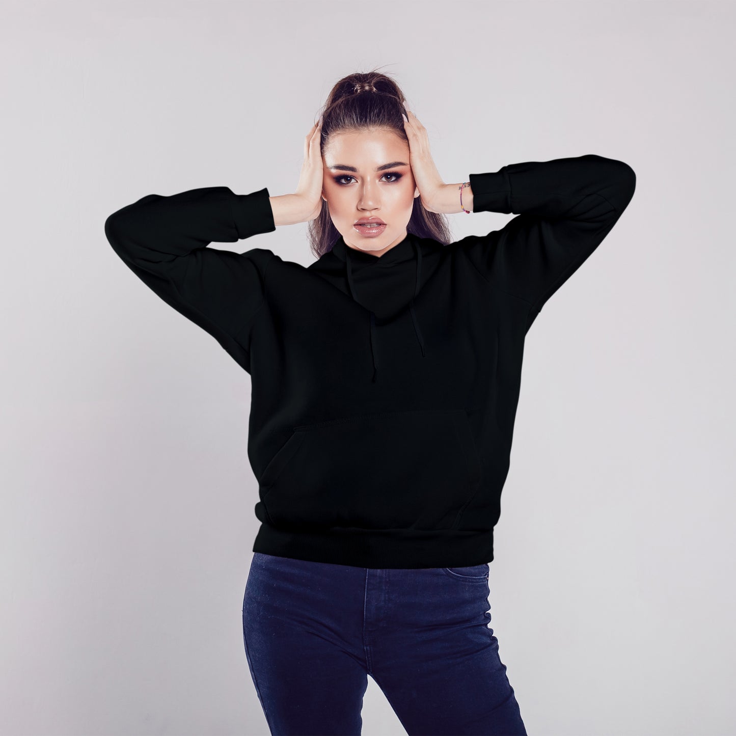 Women Pullover Hoodie Black- FlyingCart.pk