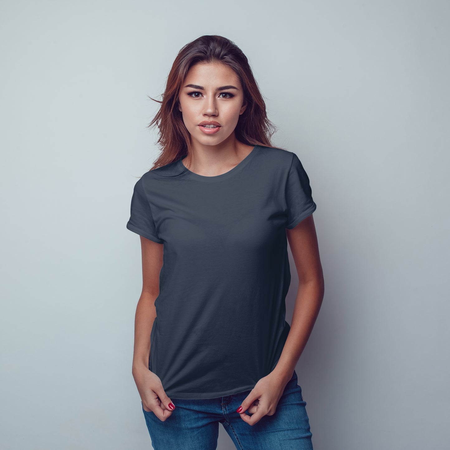 Charcoal Grey T-Shirt For Women - FlyingCart.pk