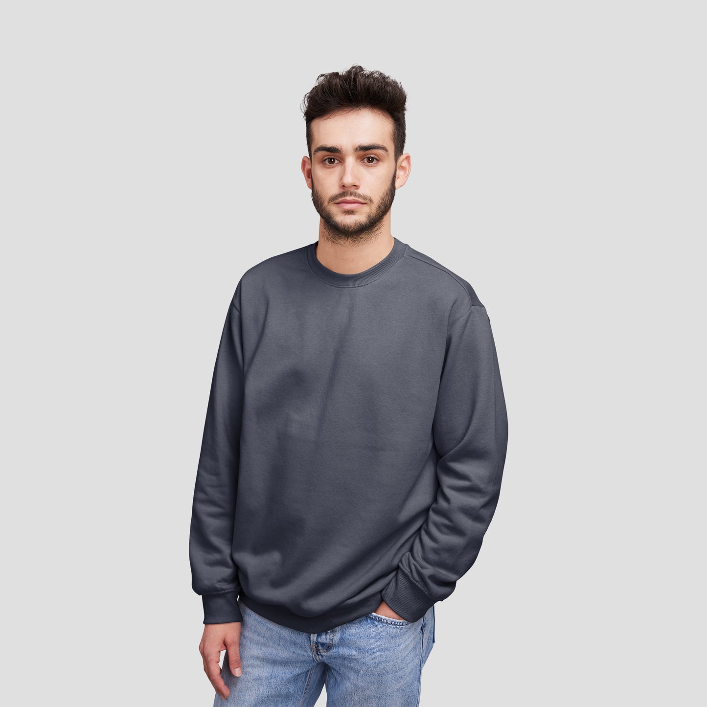Sweat Shirt Charcoal Grey For Men- FlyingCart.pk
