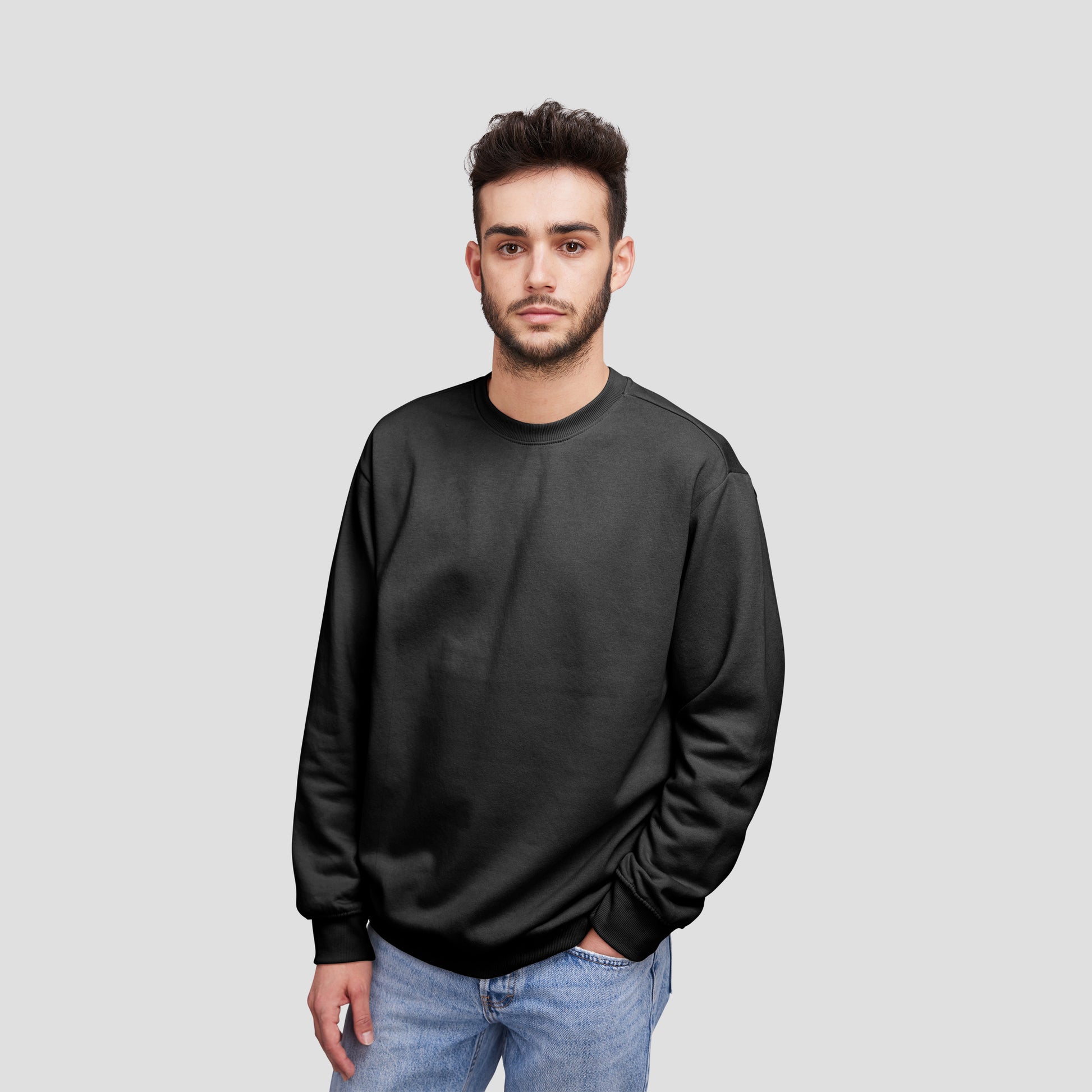 Sweat Shirt Black For Men- FlyingCart.pk