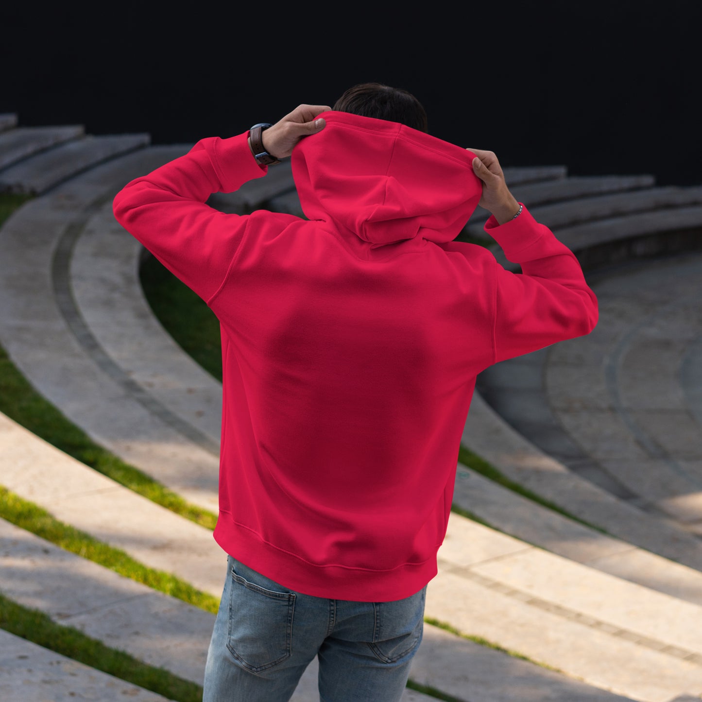 Men Pullover Hoodie Red- FlyingCart.pk