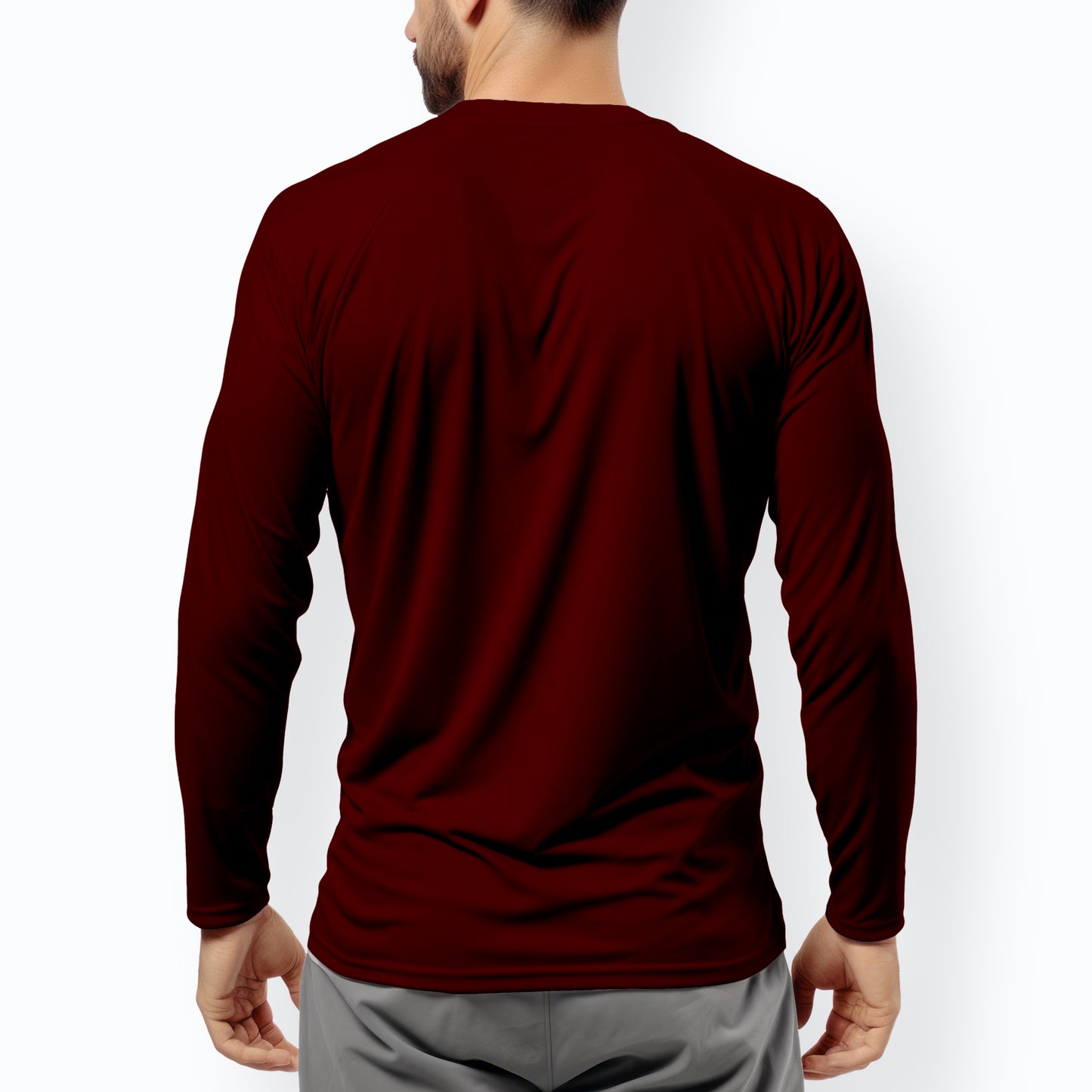 Full Sleeves Maroon T-Shirt For Men - FlyingCart.pk