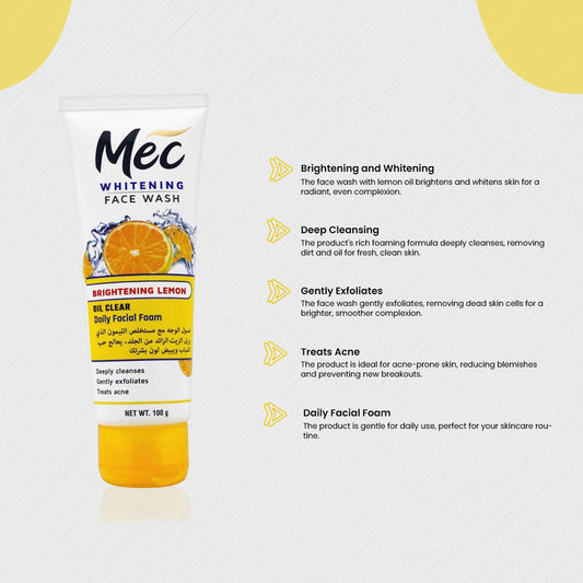 Mec Whitening Oil Clear  Face wash 100gm - Flyingcart.pk