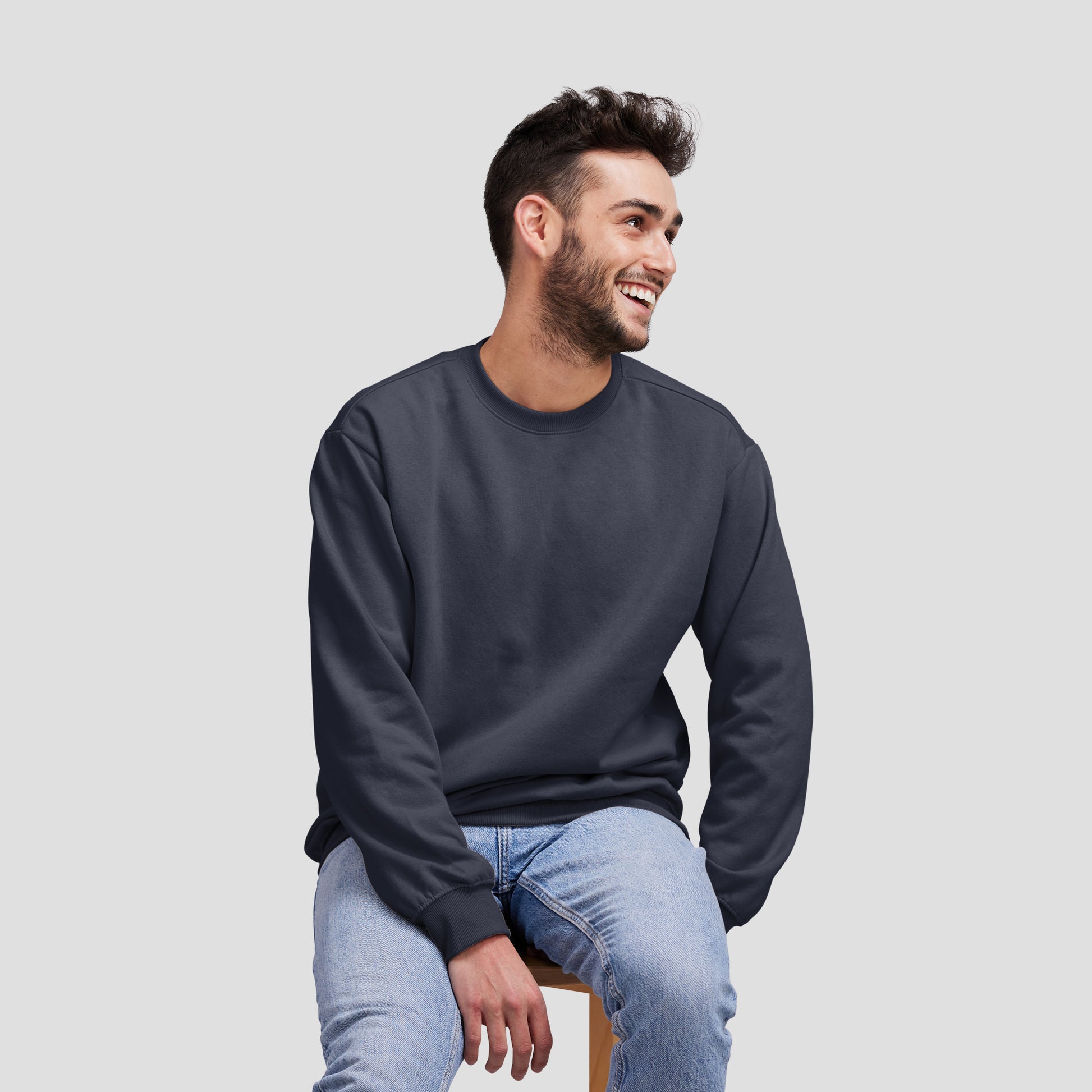 Sweat Shirt Charcoal Grey For Men- FlyingCart.pk