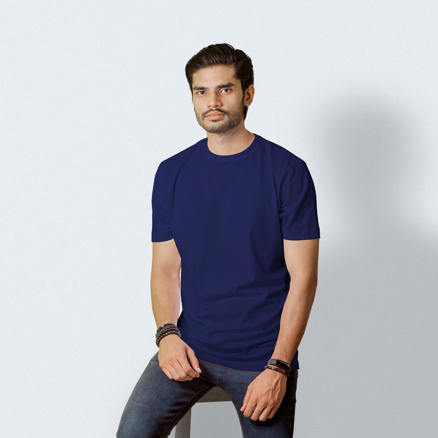 Half Sleeves Navy Blue T-shirt For Men - FlyingCart.pk