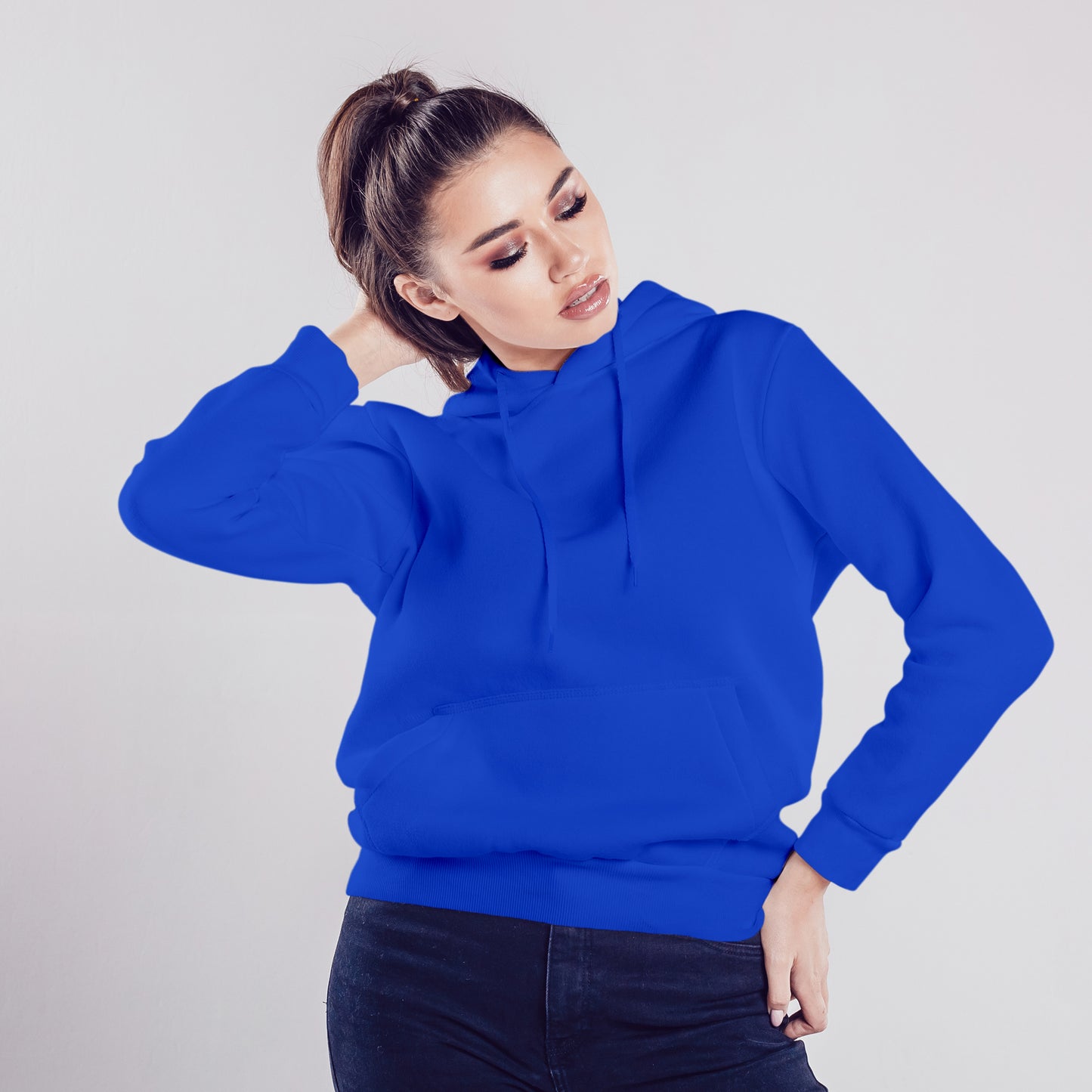 Women Pullover Hoodie Royal Blue- FlyingCart.pk