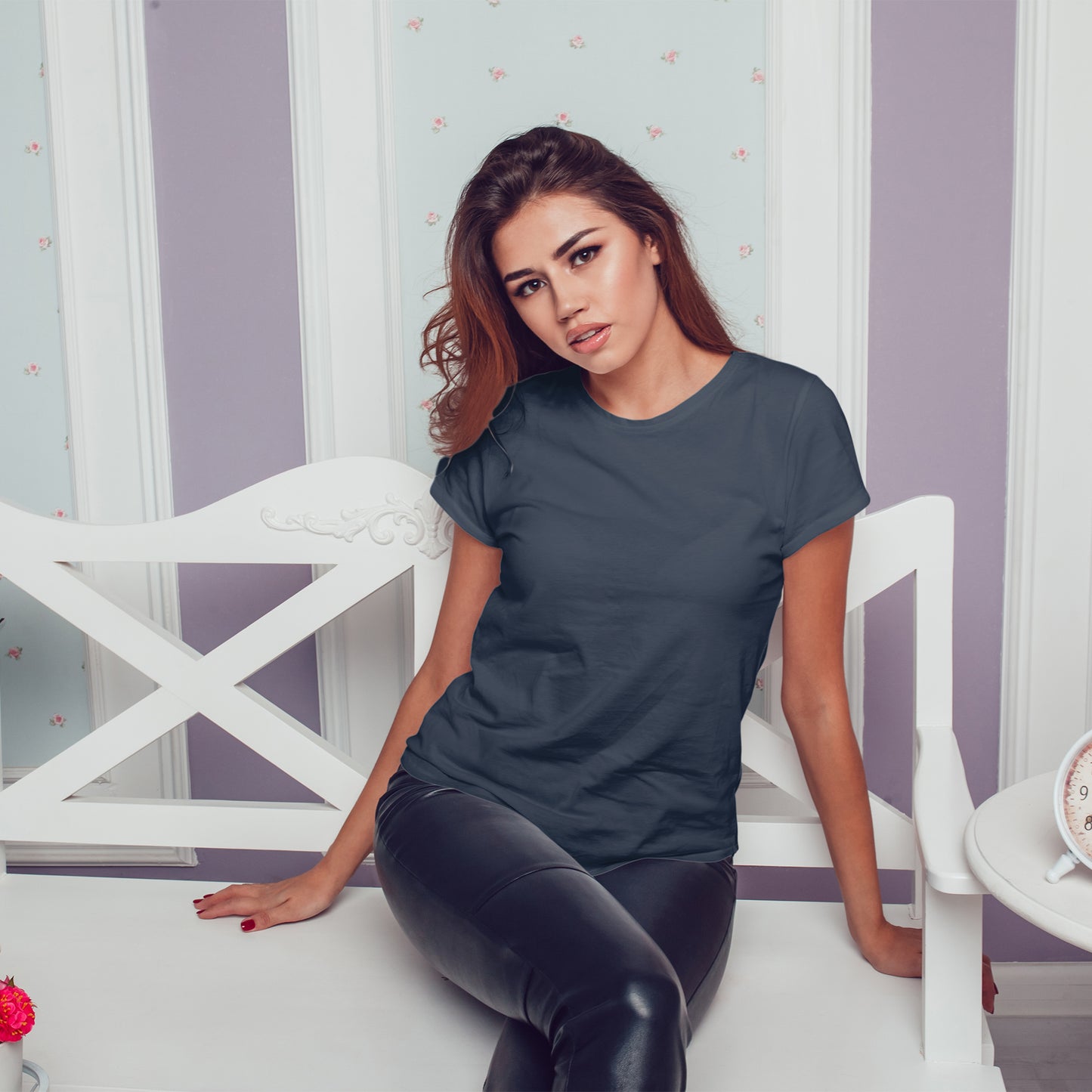 Charcoal Grey T-Shirt For Women - FlyingCart.pk