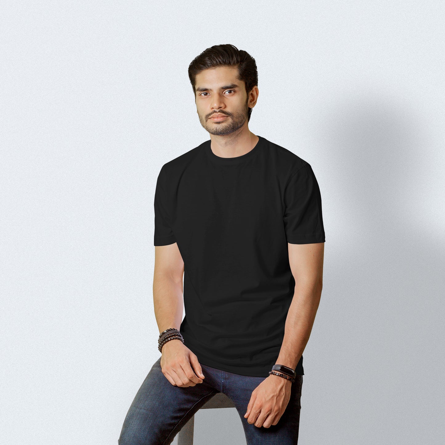 Half Sleeves Black T-shirt For Men - FlyingCart.pk