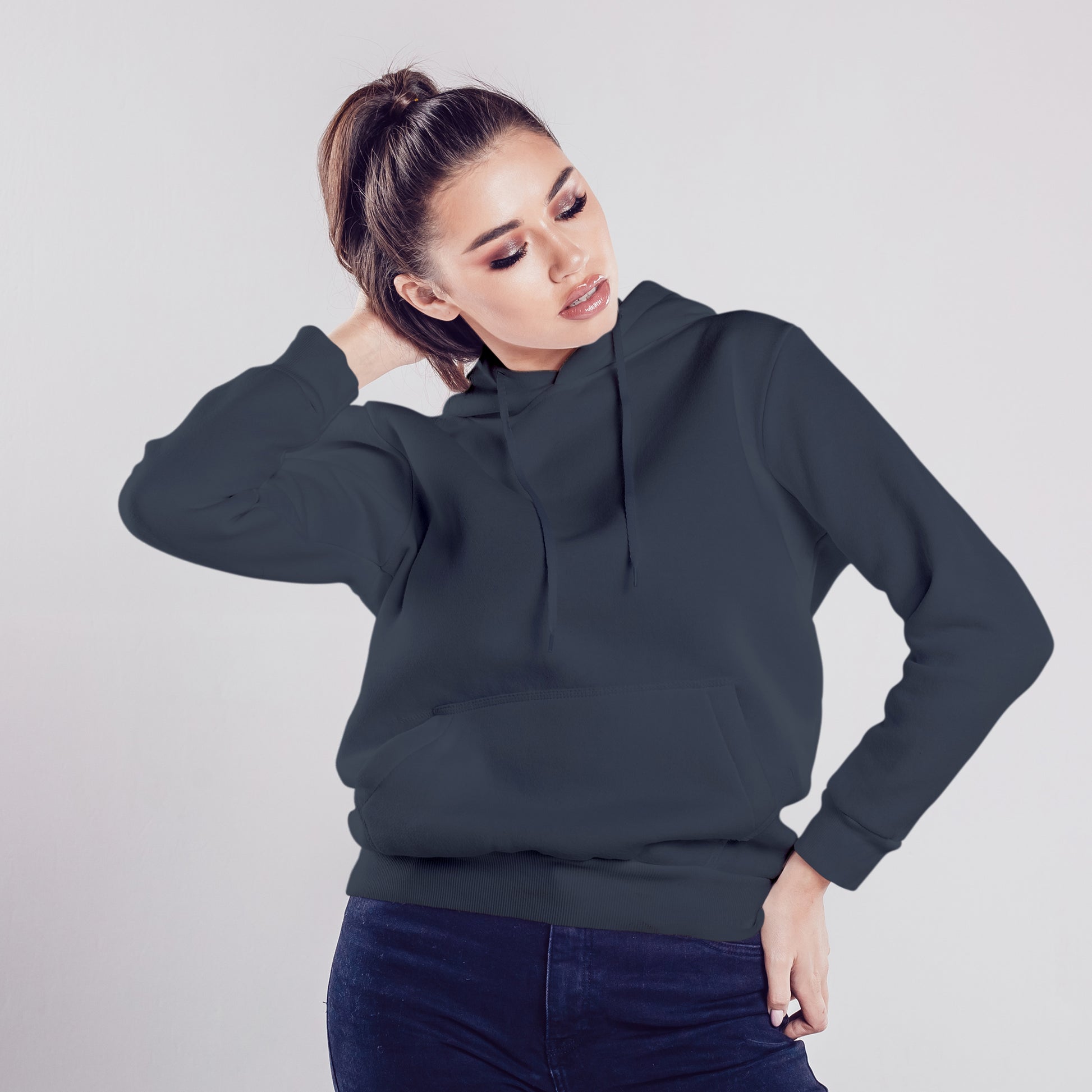 Women Pullover Hoodie Charcoal Grey- FlyingCart.pk