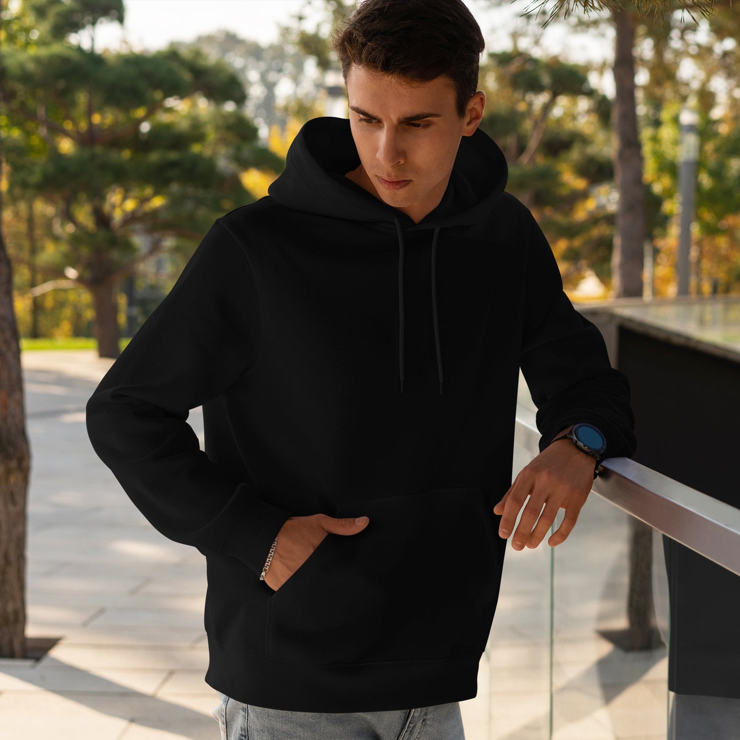 Men Pullover Hoodie Black - FlyingCart.pk