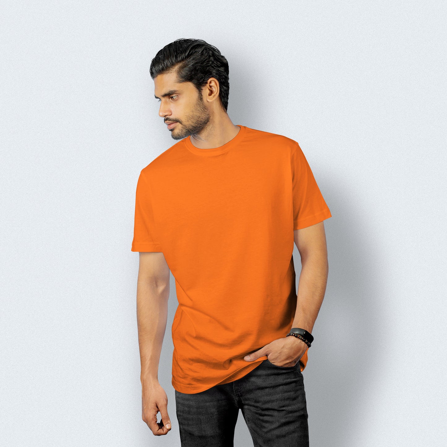 Half Sleeves Orange T-shirt For Men - FlyingCart.pk