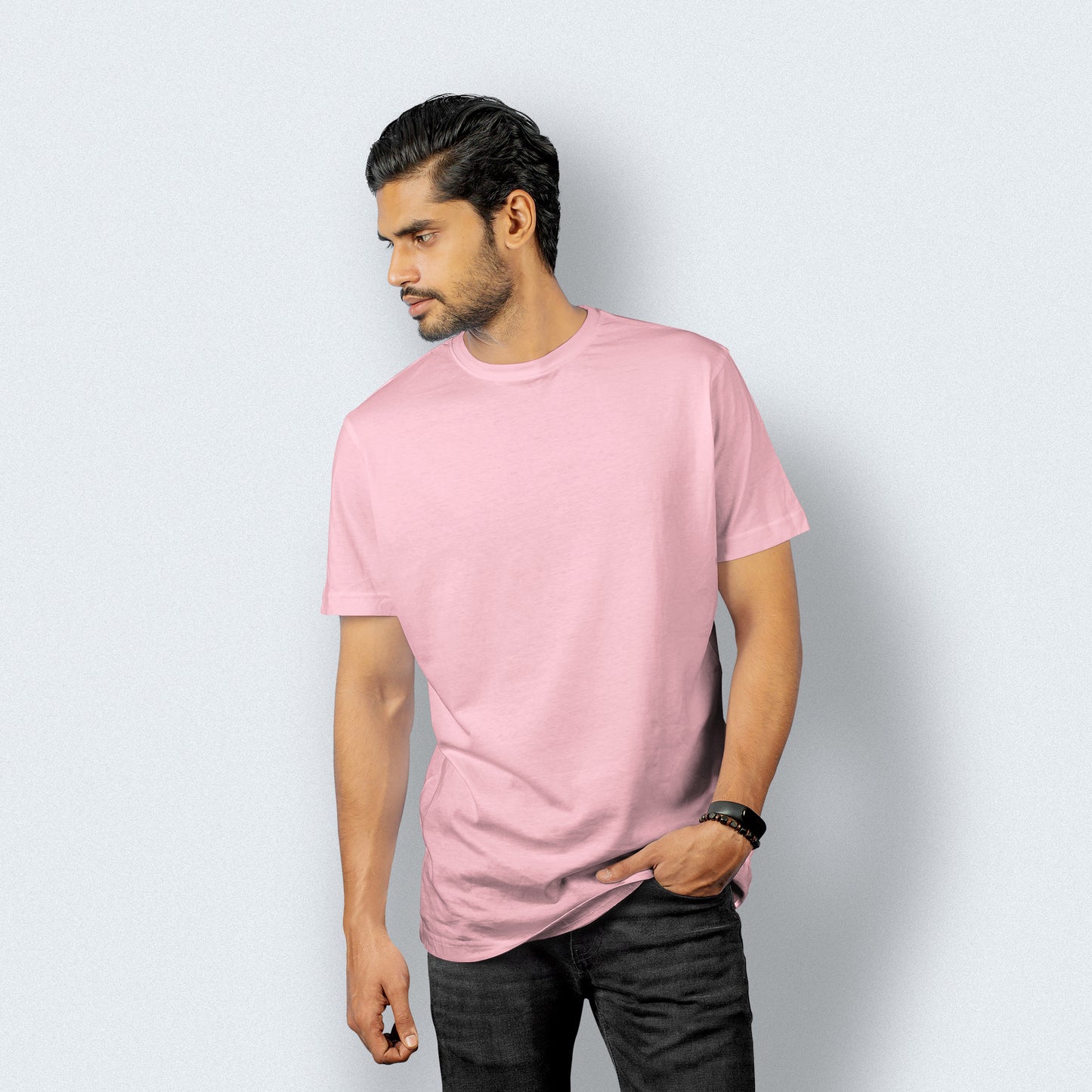 Half Sleeves Light Pink T-shirt For Men - FlyingCart.pk