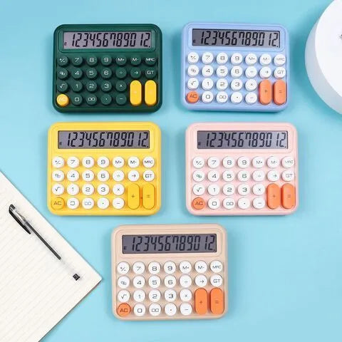 12 Digits Keyboard Style Calculator – Mechanical Buttons for Desktop Financial Accounting - Flyingcart.pk