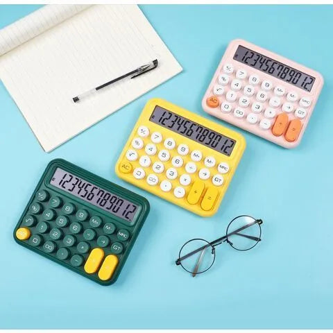12 Digits Keyboard Style Calculator – Mechanical Buttons for Desktop Financial Accounting - Flyingcart.pk