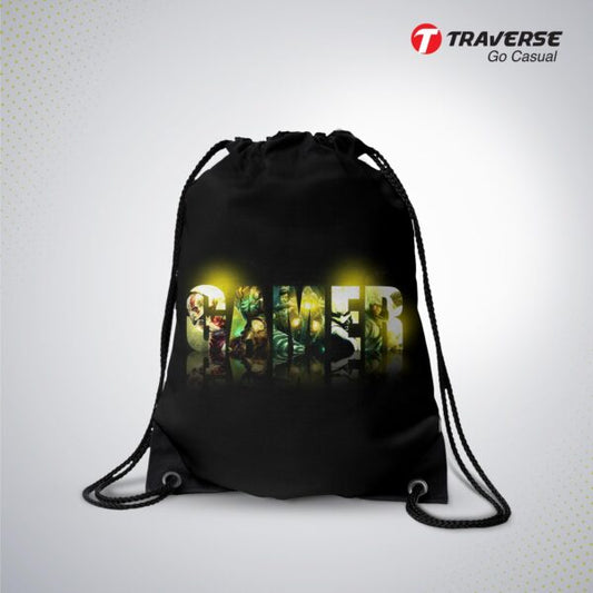 Gamer Printed Drawstring Bag - Flyingcart.pk