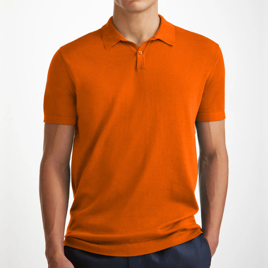 Orange Classy Soft Polo Shirts for Men-FlyingCart.pk