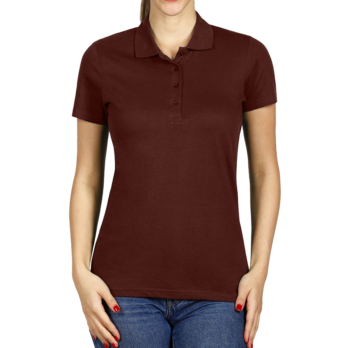 Brown Classy Soft Polo Shirts for Women - FlyingCart.pk