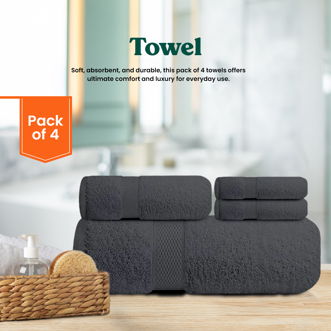 Grey Towel Set- FlyingCart.pk