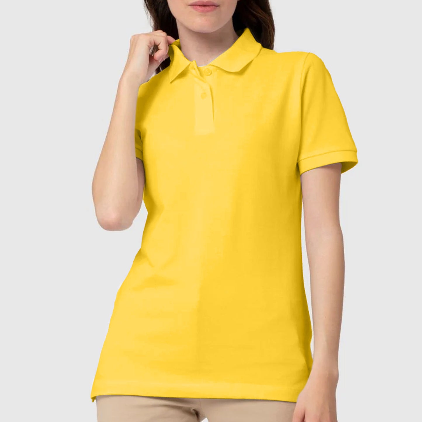 Yellow Classy Soft Polo Shirts for Women - FlyingCart.pk