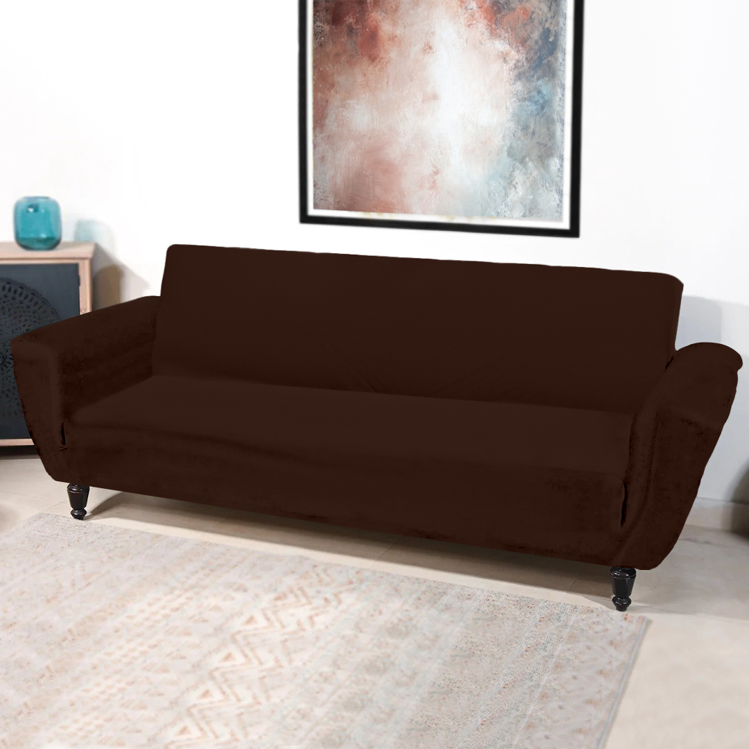 Dark Brown Sofa Cum Bed Cover - FlyingCart.pk