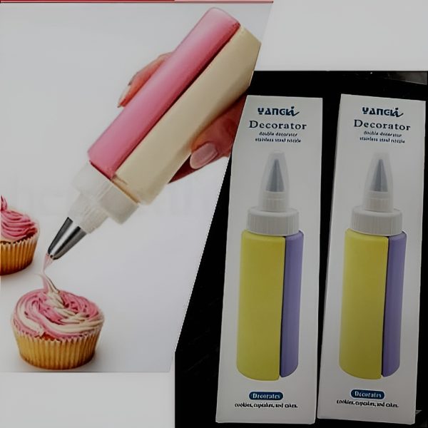 2-in-1-cookie-cake-pastry-cup-cake-pudies-decorating-bottle-icing-pen-with-stainless-steel-nozzle-100ml-random-color-1-flyingcart.pk