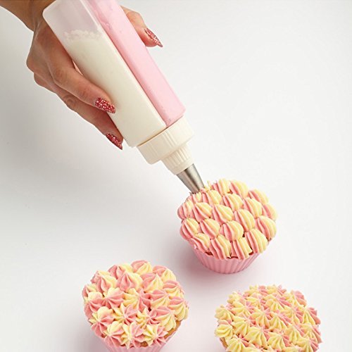 2-in-1-cookie-cake-pastry-cup-cake-pudies-decorating-bottle-icing-pen-with-stainless-steel-nozzle-100ml-random-color-1-flyingcart.pk