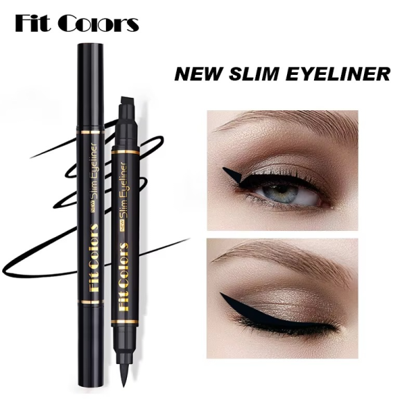 2 in 1 Winged Eyeliner Stamp & Pen – Waterproof, Long-Lasting Black Liner-FlyingCart.pk