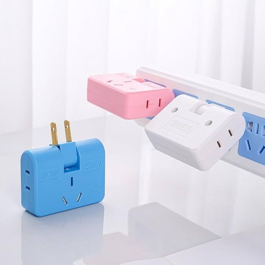 Voltage Rotatable Socket Converter - 3 In 1 - 2500W - FlyingCart.pk
