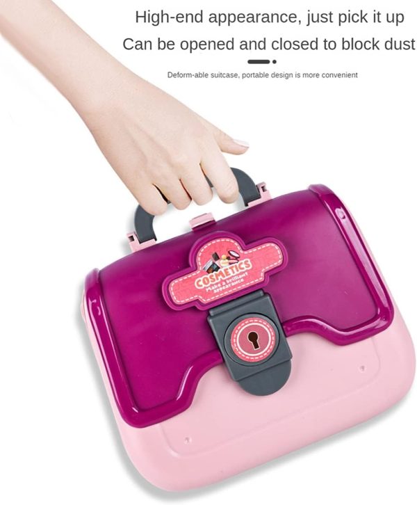 24 Pcs Girls Beauty Salon Toy Kit with Hairdryer, Comb & Cosmetic Bag