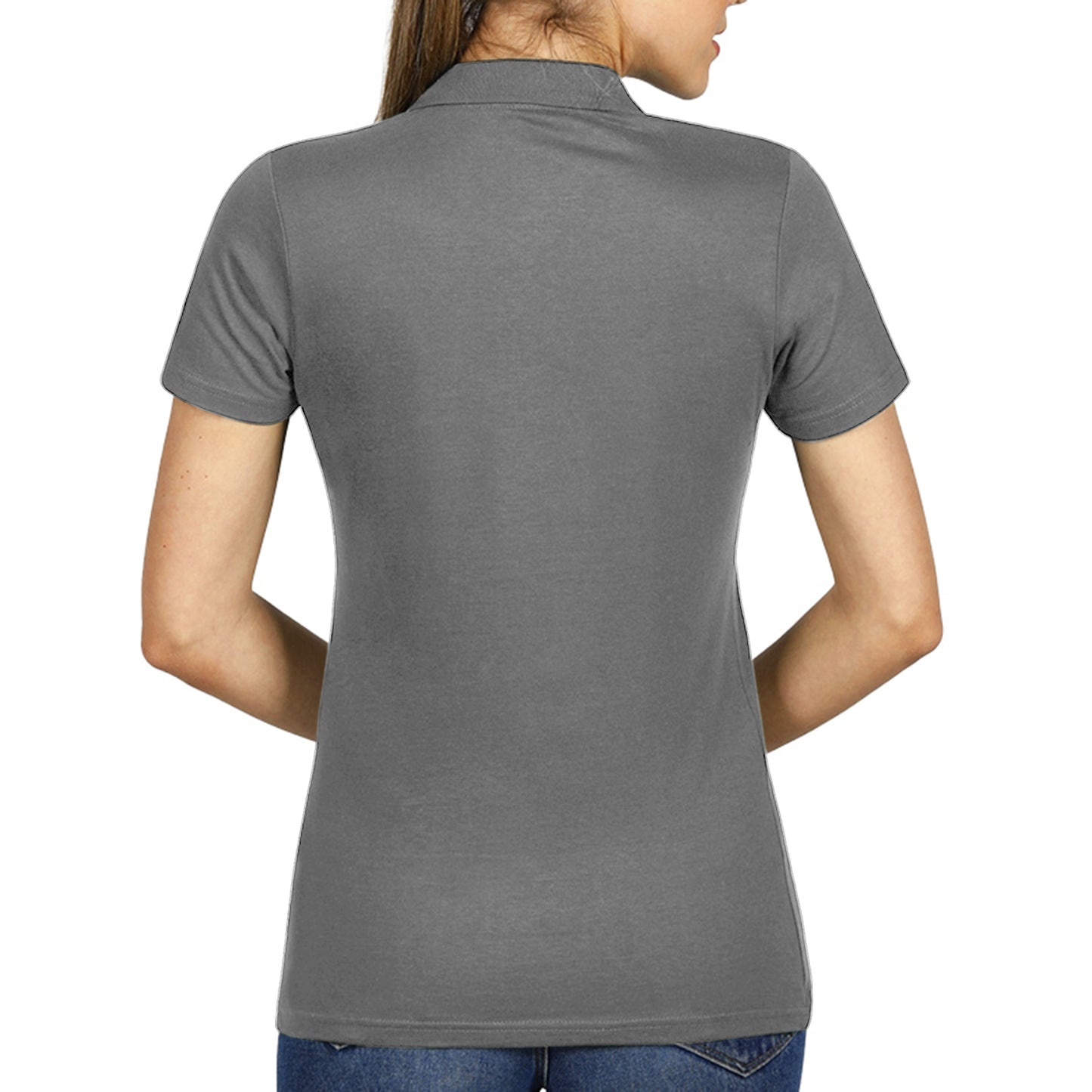Grey Classy Soft Polo Shirts for Women - FlyingCart.pk