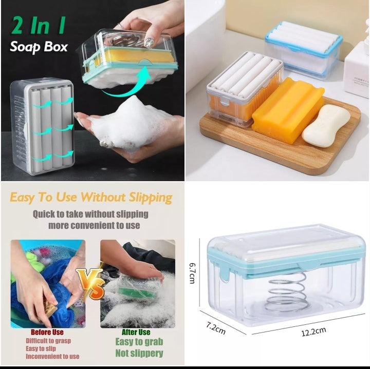 2 in 1 Soap Roller Caddy Sponge Box-FlyingCart.pk