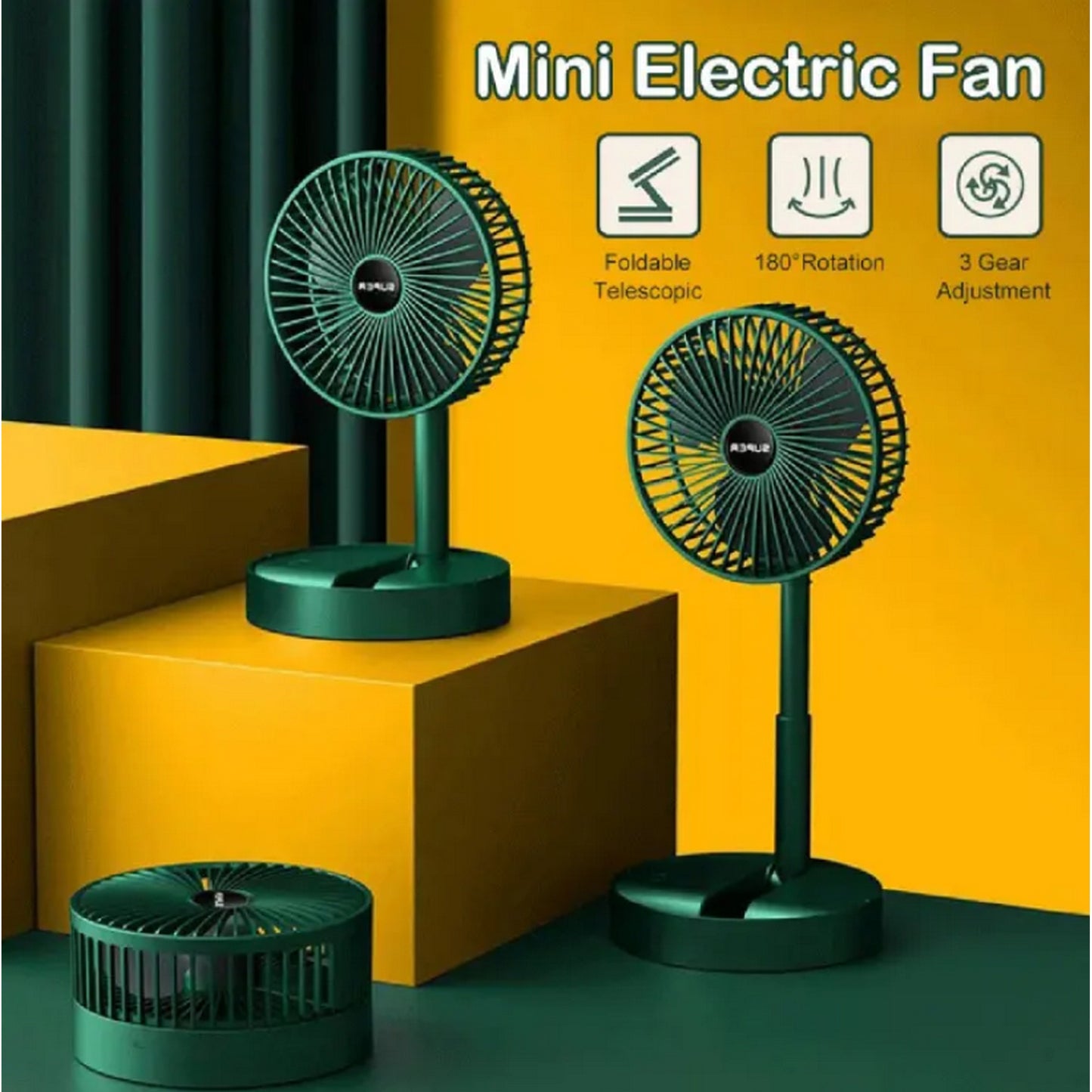 Maytto Rechargeable Electric Fan Mini Foldable Low Noise - FlyingCart.pk