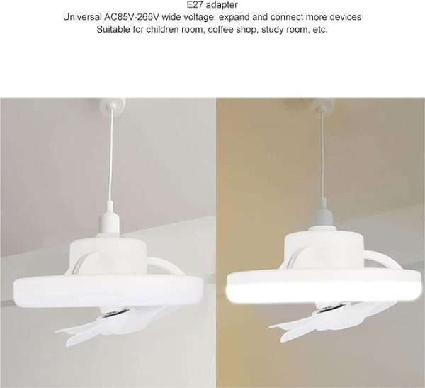 360° Rotating Socket Ceiling Fan with Light and Remote - Flyingcart.pk