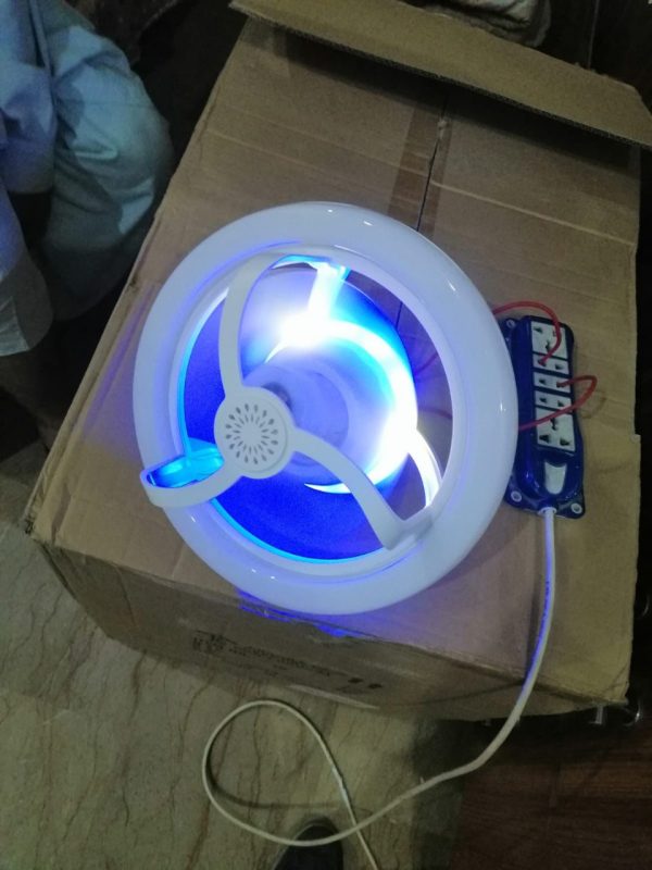360° Rotating Socket Ceiling Fan with Light and Remote - Flyingcart.pk