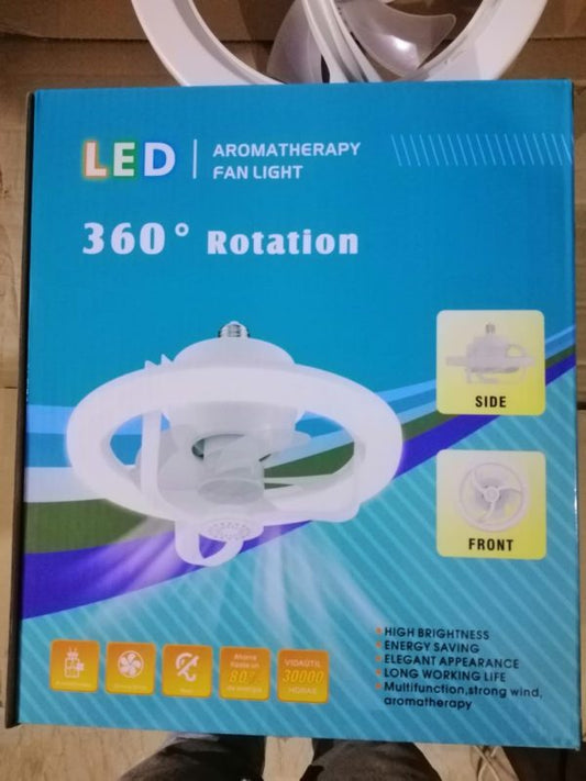 360° Rotating Socket Ceiling Fan with Light and Remote - Flyingcart.pk