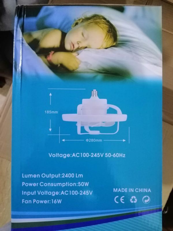 360° Rotating Socket Ceiling Fan with Light and Remote - Flyingcart.pk