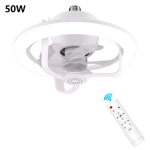 360° Rotating Socket Ceiling Fan with Light and Remote - Flyingcart.pk