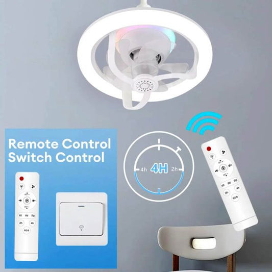 360° Rotating Socket Ceiling Fan with Light and Remote - Flyingcart.pk