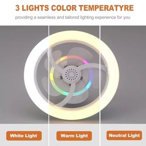 360° Rotating Socket Ceiling Fan with Light and Remote - Flyingcart.pk