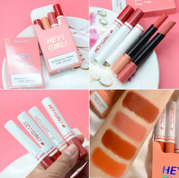 Heng Feng Hey Girl Smoke Tube Lipstick ( Set Of 4 ) - FlyingCart.pk