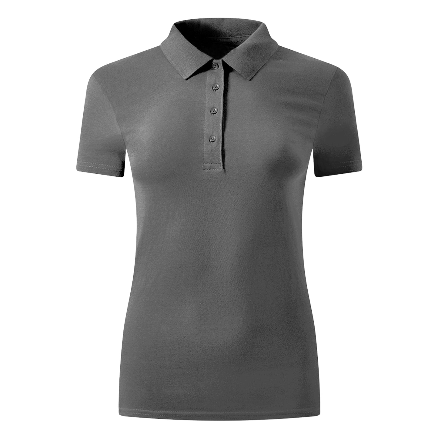 Grey Classy Soft Polo Shirts for Women - FlyingCart.pk