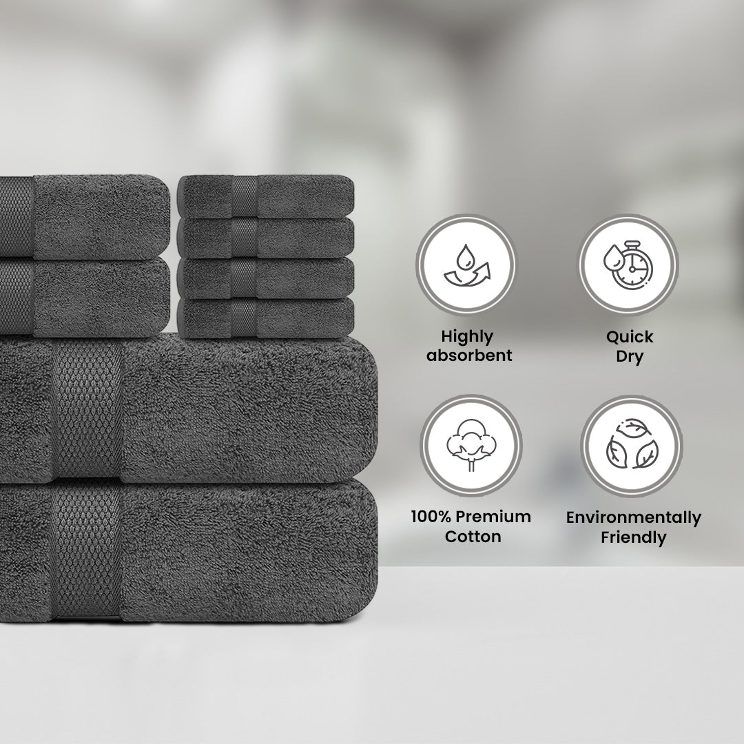Grey Towel Set- FlyingCart.pk