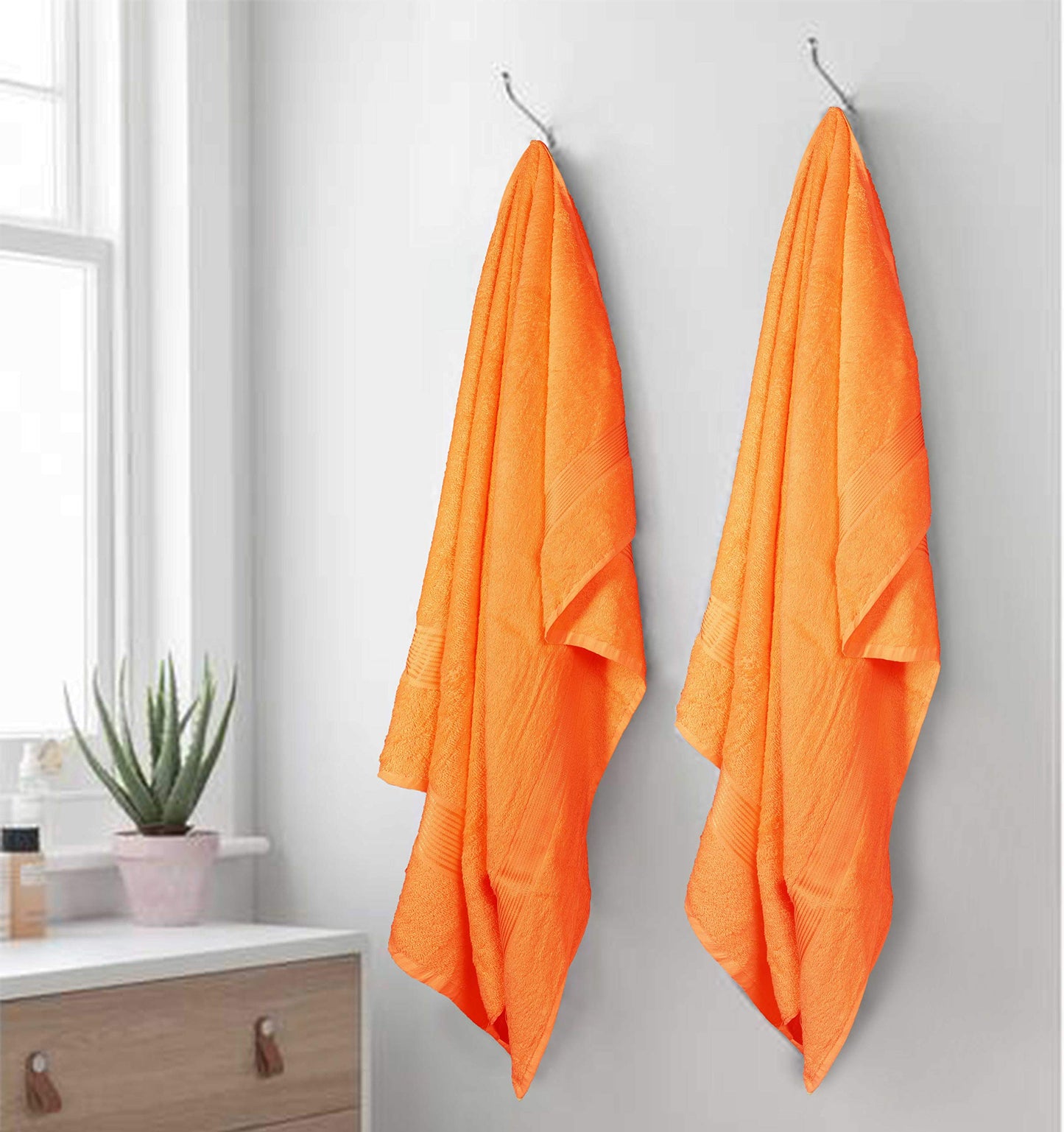 Extra Large Oversized Orange Bath Towels - Width 39 x 58 Length-FlyingCart.pk
