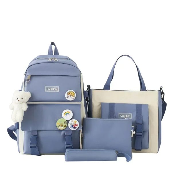 Canvas Cute School Bags for Girls 4Pcs/set